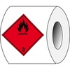 Vervoerspictogram - Ontvlambaar (brandbare vloeistof), ADR 3a, Zwart op rood, Gelamineerd polyester, 100,00 mm (B) x 100,00 mm (H)